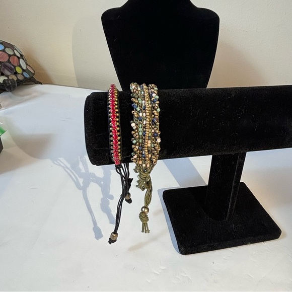 Vintage Sliding Knot Bracelets Set of 2 Adjustable Sizing - Picture 1 of 9